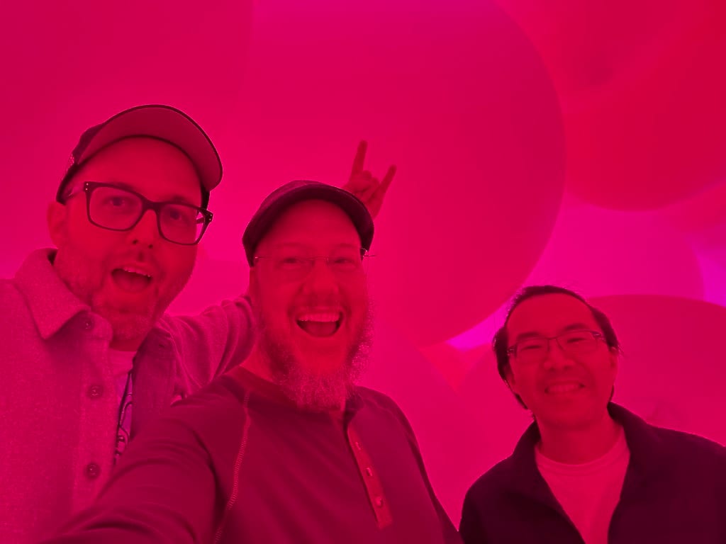 the three of us in Team Lab Planets